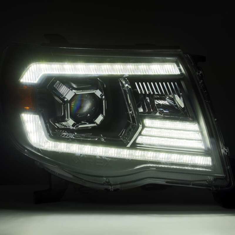 AlphaRex 880739 05-11 Toyota Tacoma LUXX LED Projector Headlights Plank Style Alpha Black w/Activ Light/DRL