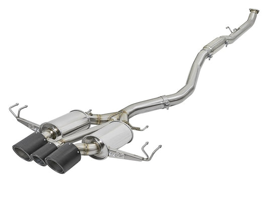 aFe 49-36616-C POWER Takeda 2-1/2in to 2-1/4in 304SS Catback Dual-Exit Exhaust 17+ Honda Civic Type R w/CF Tips