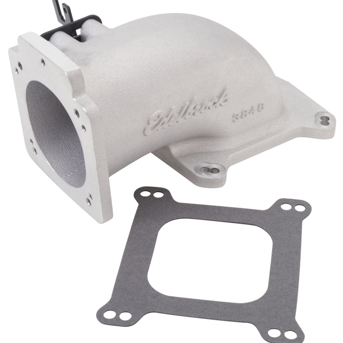 Edelbrock 3848 Low Profile Intake Elbow 90mm Throttle Body to Square-Bore Flange As-Cast Finish