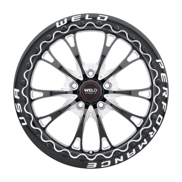 Weld S90882022P52 S908 18X12 Belmont Drag Beadlock 5X120 ET52 BS8.50 Gloss Black MIL Dia 78.1