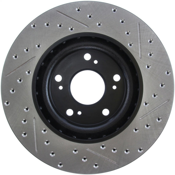 Stoptech 127.40057R StopTech 02-06 Acura RSX Type S / 06-09 Honda Civic Si Slotted & Drilled Right Front Rotor