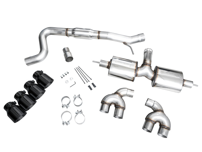 AWE Tuning 3015-43658 AWE MK8 Volkswagen Golf R 3in Touring Edition Quad Exhaust - Diamond Black Tips