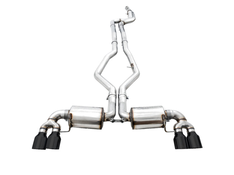 AWE Tuning 3015-43156 2019+ BMW M340i (G20) Non-Resonated Touring Edition Exhaust - Quad Diamond Black Tips