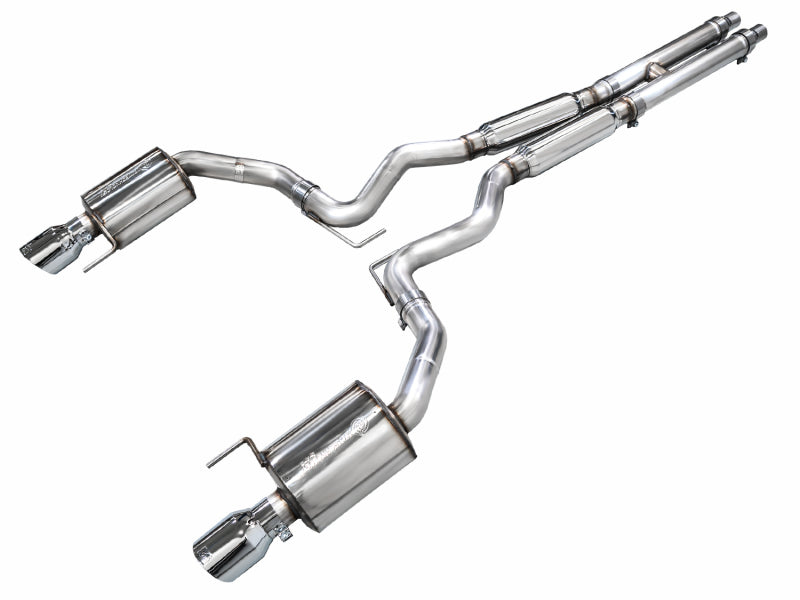 AWE Tuning 3015-32650 AWE 2024 Ford Mustang GT Fastback S650 RWD Touring Catback Exhaust w/ Dual Chrome Silver Tips