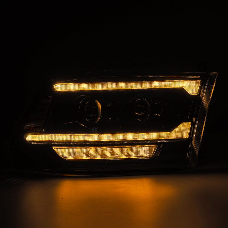 AlphaRex 880560 09-18 RAM 2500 LUXX LED Proj Headlight Plank Style Alpha Blk w/Activ Light/Seq Signal/DRL