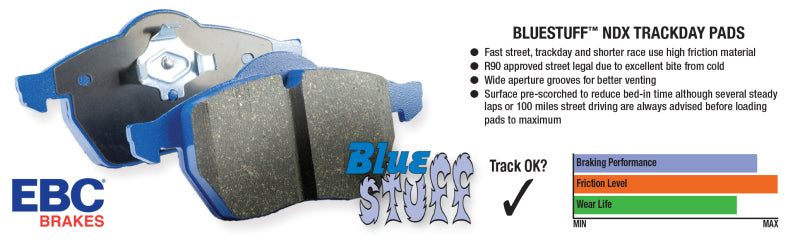 EBC 03-04 Cadillac XLR 4.6 Bluestuff Rear Brake Pads