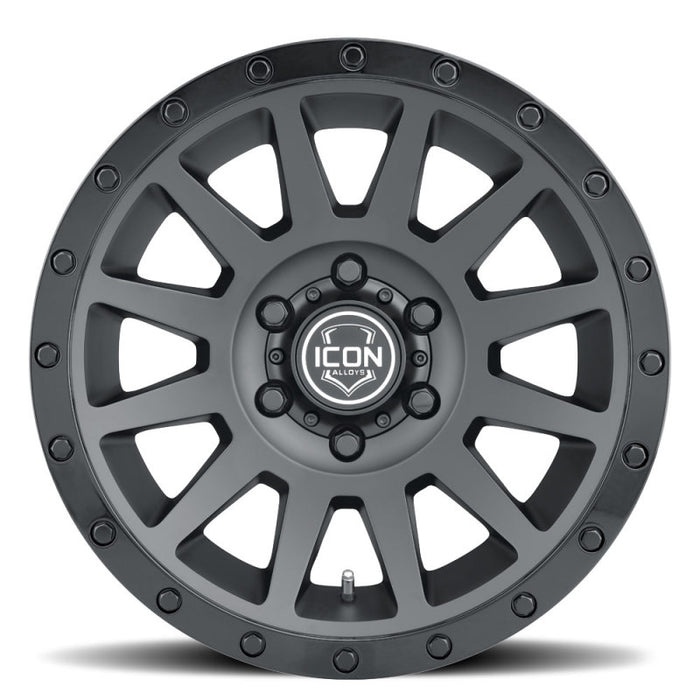 ICON 2017858347DB Compression 17x8.5 6x5.5 0mm Offset 4.75in BS 106.1mm Bore Double Black Wheel