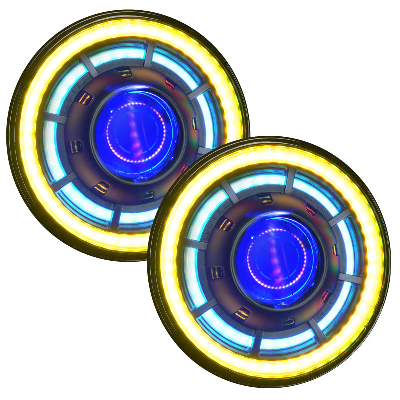 ORACLE Lighting 5876-334 0718 Jeep Wrangler JK Oculus 7in ColorSHIFT Bi-LED Projector Headlights