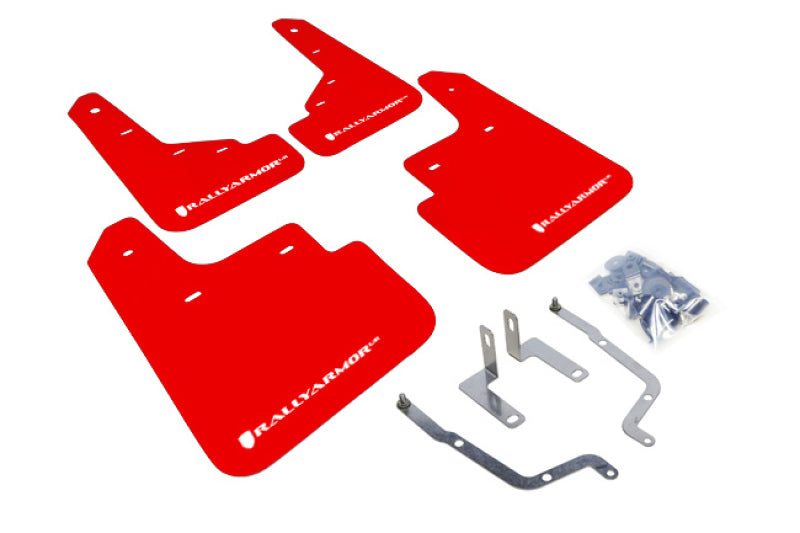Rally Armor MF31-UR-RD/WH 14-18 Mazda3 Red UR Mud Flap w/White Logo