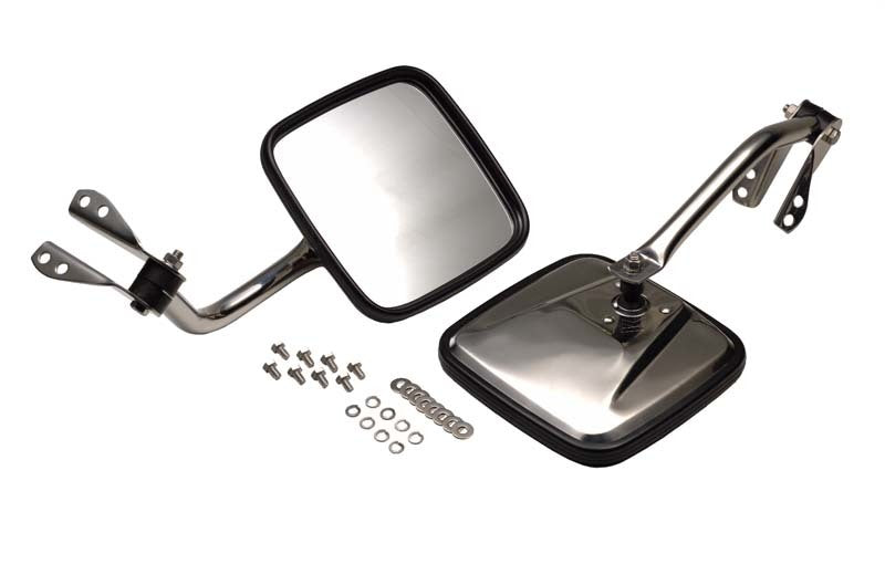 Kentrol 30417 55-86 Jeep CJ Mirror Kit Pair - Polished Silver