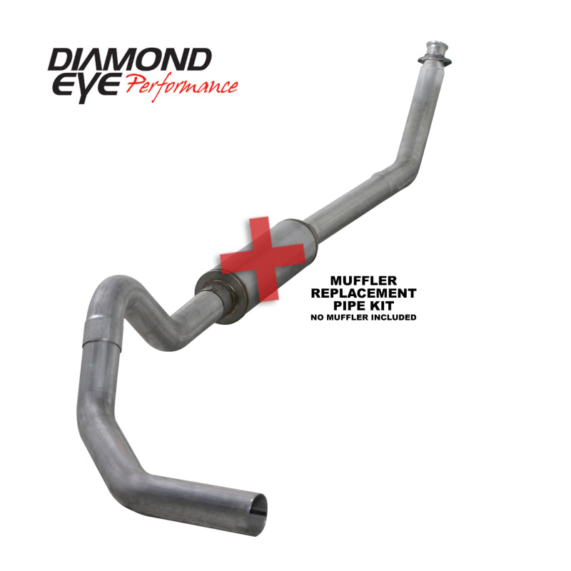 Diamond Eye Performance K4212A-RP Diamond Eye KIT 4in TB MFLR RPLCMENT PIPE SGL AL: 98.5 - 02 DODGE CUMMINS 5.9L