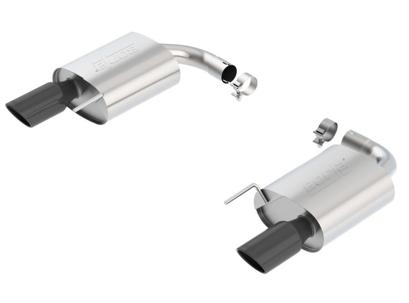 Borla 11887BC S-Type Rear Section 15-17 Ford Mustang GT 5.0L V8 MT/AT 2.5in pipe 4in tip (Black Chrome)