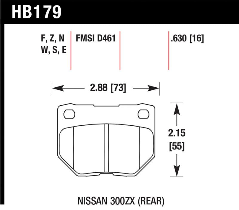 Hawk Performance HB179N.630 Hawk 06-07 WRX HP+ Street Rear Brake Pads