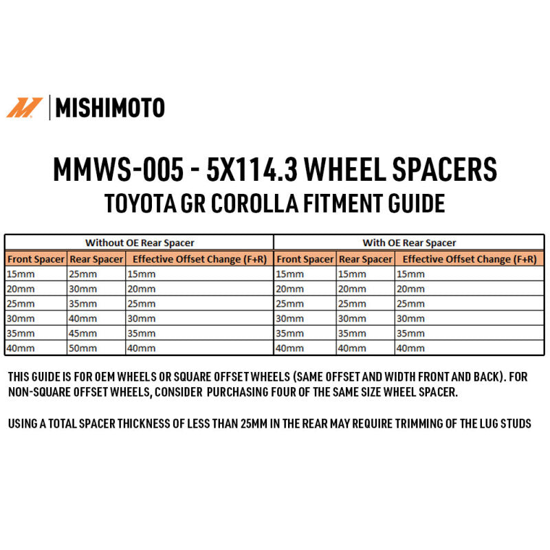 Mishimoto MMWS-005-250BK Wheel Spacers - 5x114.3 - 60.1 - 25 - M12 - Black