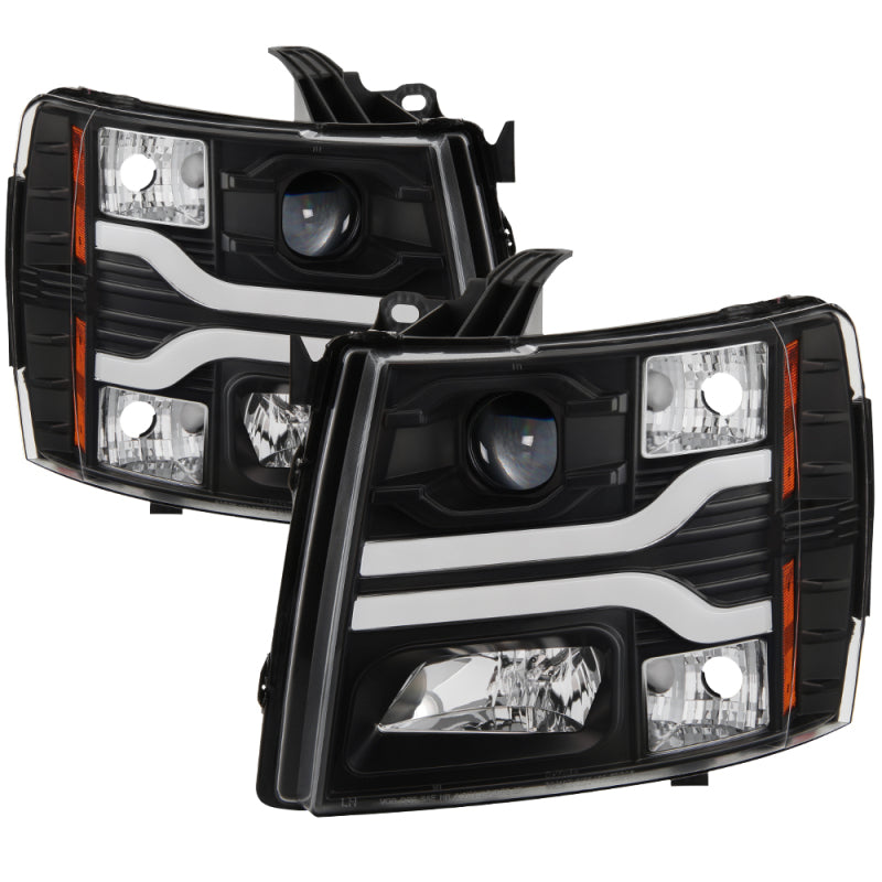 SPYDER 5083609 Spyder Chevy Silverado 1500 07-13 Version 3 Projector Headlights - Black PRO-YD-CS07V3-LBDRL-BK