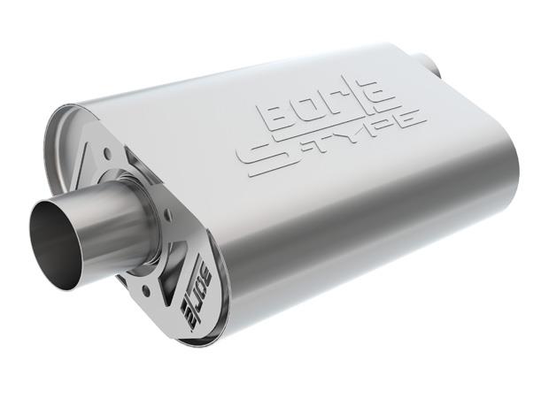 Borla 400823 CrateMuffler SBC 283 / 327 / 350 2.5 inch Offset/Center 14in x 4.35in x 9in Oval Muffler