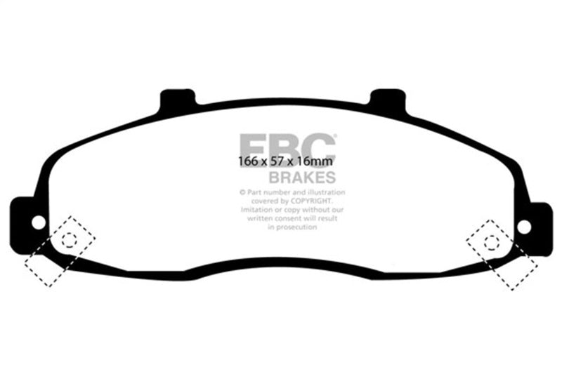 EBC DP41259R 98-99 Ford F150 4.2 (2WD) (Rear Wheel ABS) Yellowstuff Front Brake Pads