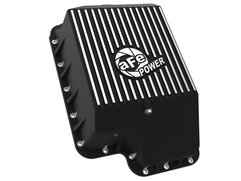 aFe 46-70122-1 Transmission Pan (Black); Ford Diesel Trucks 03-10 V8-6.0/6.4L (td)