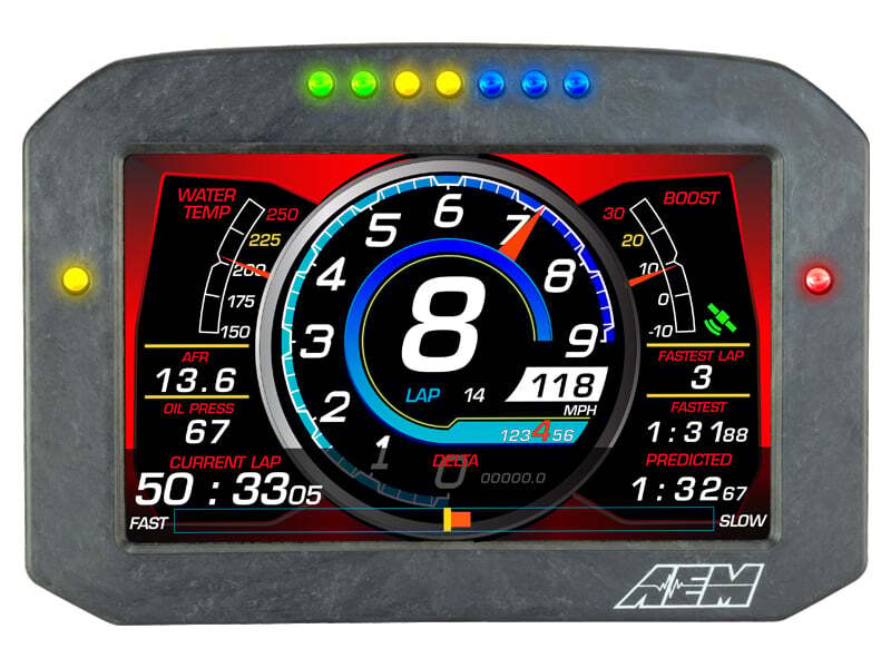 AEM 30-5703F CD-7LG Carbon Logging Flush Digital Dash Display w/ Internal 20Hz GPS & Antenna