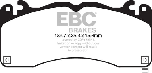 EBC DP43040R 15+ Ford Mustang 5.0 Performance Pkg Yellowstuff Front Brake Pads