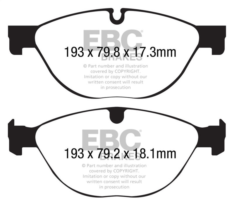EBC DP42191R 13+ Jaguar F-Type (Cast Iron Only) 3.0 Supercharged (380) Perf Pkg Yellowstuff Front Brake Pads
