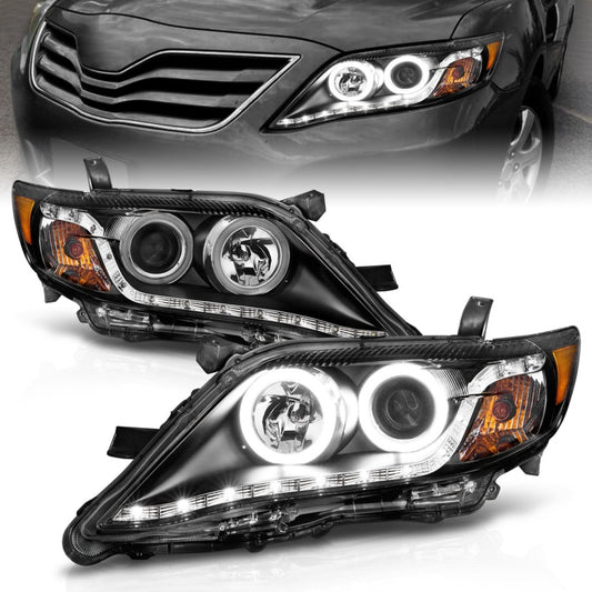 ANZO 121442 2010-2011 Toyota Camry Projector Headlights w/ Halo Black (CCFL)