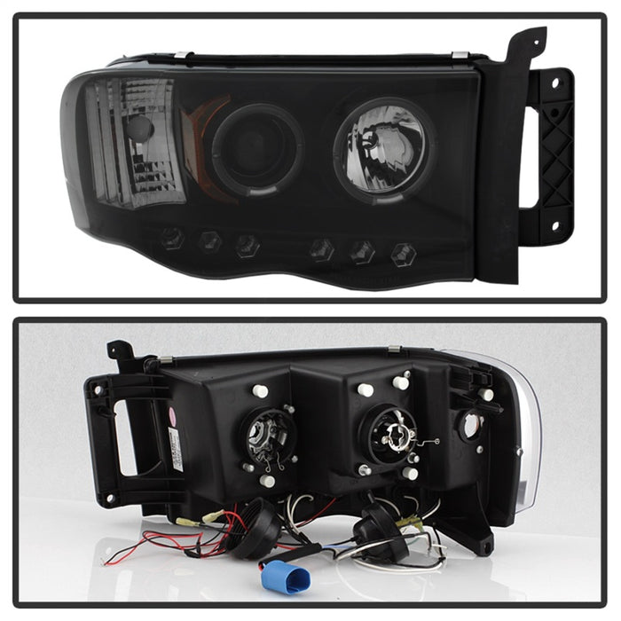SPYDER 5078384 Spyder Dodge RAM 1500 02-05 03-05 Projector Headlights LED Halo LED Blk Smke PRO-YD-DR02-HL-BSM