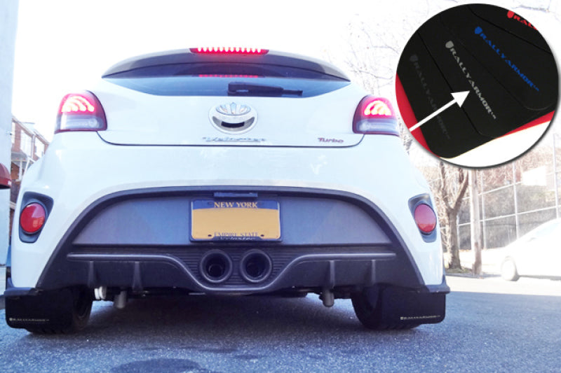 Rally Armor MF24-UR-BLK/SIL 12-18 Hyundai Veloster Black UR Mud Flap w/ Silver Logo