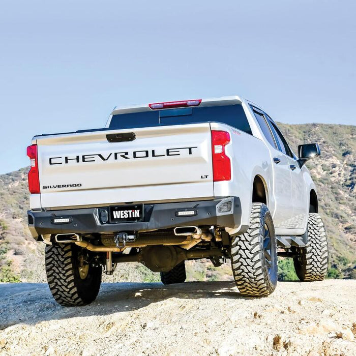 Westin 58-421215 19-20 Chevy Silverado 1500 Pro-Series Rear Bumper - Textured Black