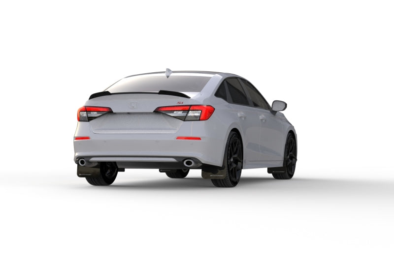 Rally Armor MF90-UR-BLK/WH 22-25 Honda Civic/Civic Si/Sport Black UR Mud Flap w/White Logo