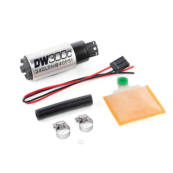 DeatschWerks 9-307-1000 340lph DW300C Compact Fuel Pump w/ Universal Install Kit (w/o Mounting Clips)