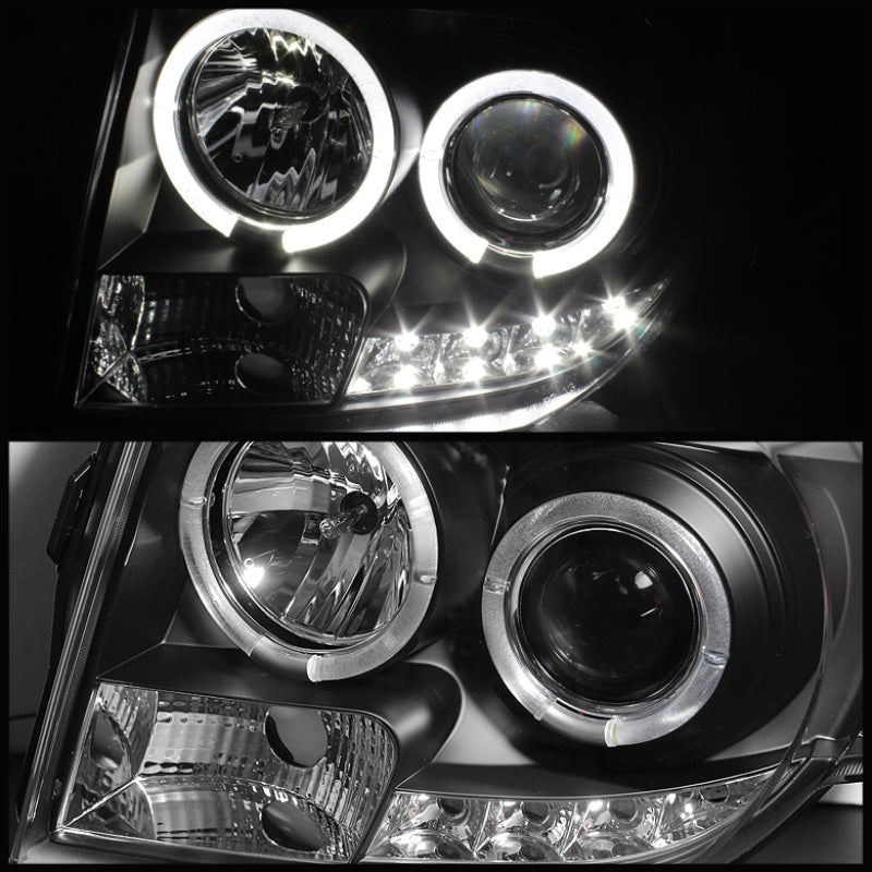 SPYDER 5074225 Spyder Ford Escape 08-12 Projector Headlights Halogen Model Only - DRL Black PRO-YD-FES08-DRL-BK
