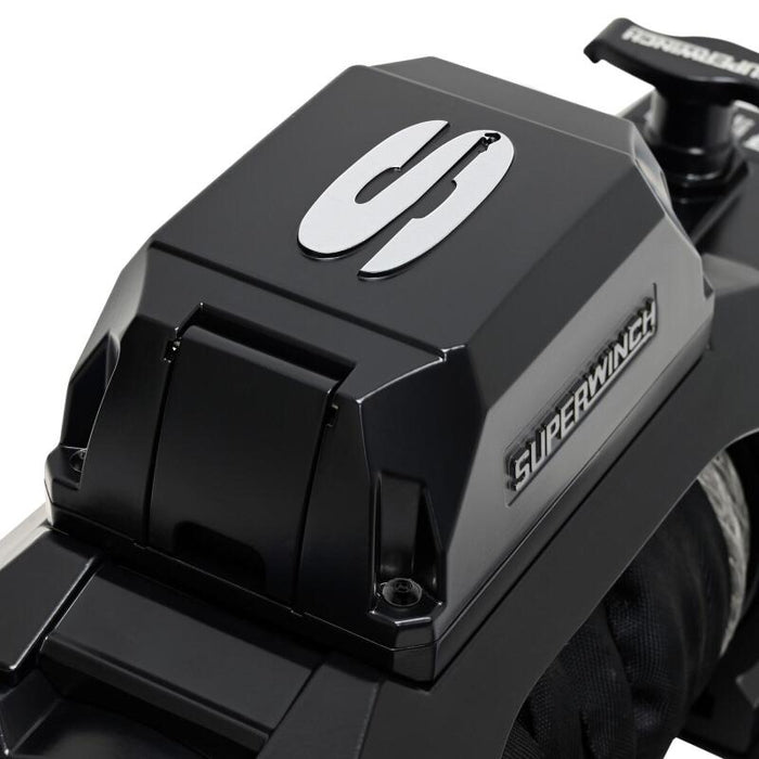 Superwinch 1712204 12000 LBS 12V DC 3/8in x 80ft Synthetic Rope SX12SR Winch - Semi Gloss Black