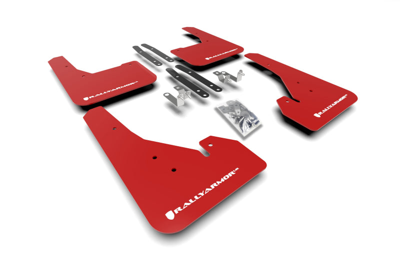 Rally Armor MF67-UR-RD/WH 18-25 Toyota Corolla Hatchback Red UR Mud Flap w/White Logo