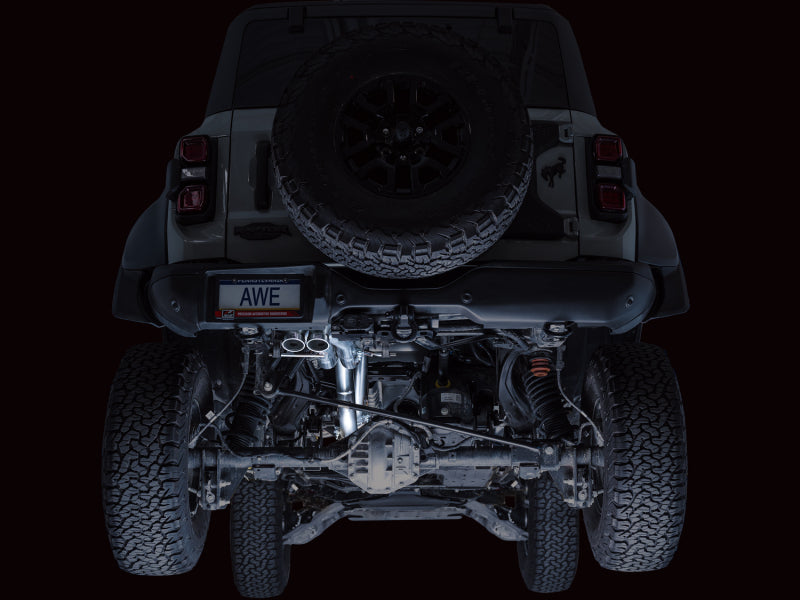 AWE Tuning 3025-31327 22-24 Ford Bronco Raptor 4WD Dual BashGuards Cat-Back SwitchPath Exhaust (No Tips)