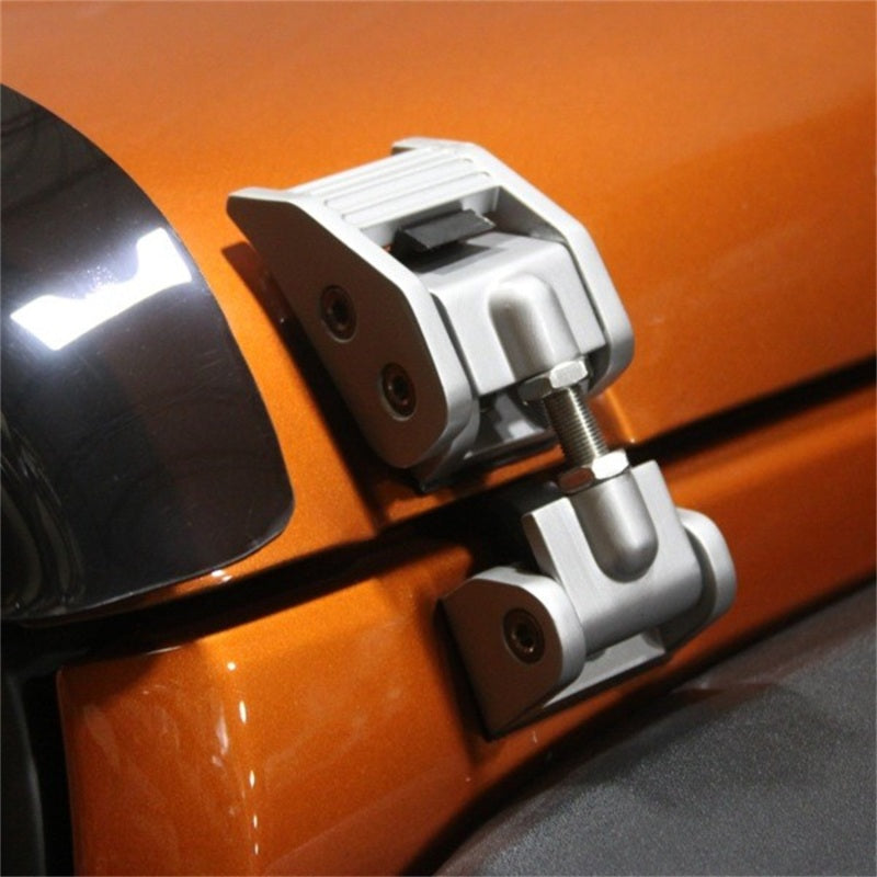 Rugged Ridge 11116.07 07-18 Jeep Wrangler JK Silver Hood Catch Kit