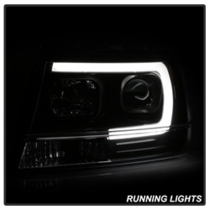 SPYDER 5085221 Spyder 99-04 Jeep Grand Cherokee Projector Headlights - Light Bar DRL LED - Black
