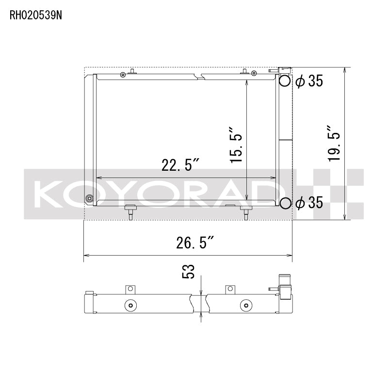 Koyo RH020539N Nissan 240SX V8 Swap/KA24 Turbo Radiator