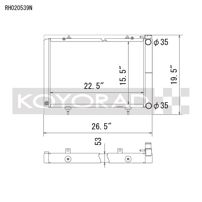 Koyo RH020539N Nissan 240SX V8 Swap/KA24 Turbo Radiator