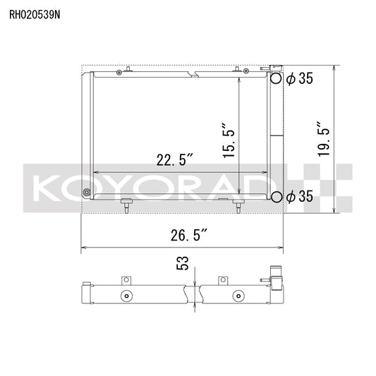Koyo RH020539N Nissan 240SX V8 Swap/KA24 Turbo Radiator