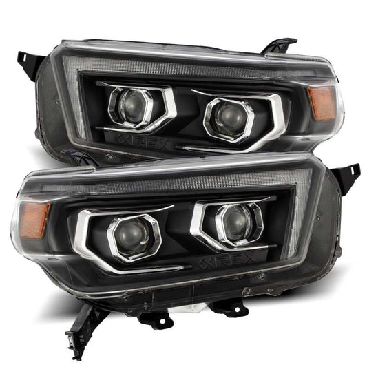 AlphaRex 880757 10-13 Toyota 4Runner LUXX LED Proj Headlights Plank Style Black w/Seq Signal/DRL