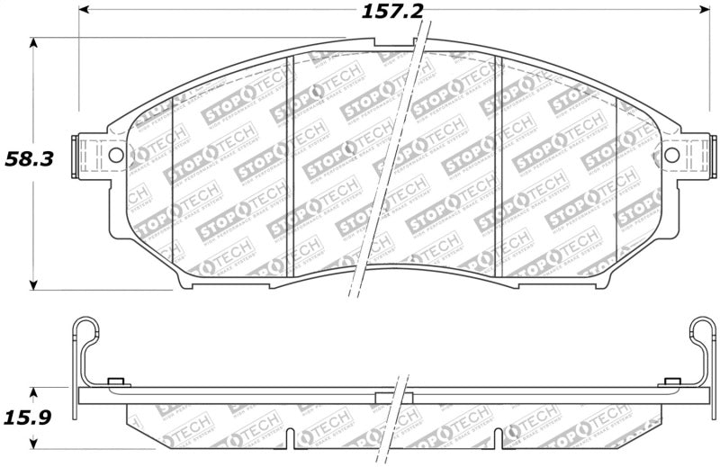 Stoptech 308.08880 StopTech Street Touring 06-08 350Z w/ Std Brakes Front Brake Pads