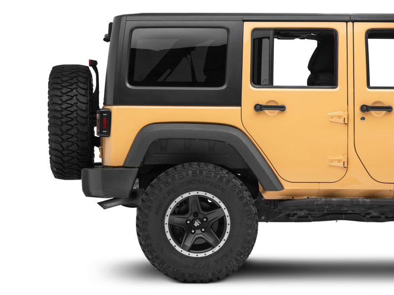 Raxiom J138358 07-18 Jeep Wrangler JK Axial Series LED Halo Tail Lights- Black Housing (Dark Smoked Lens)