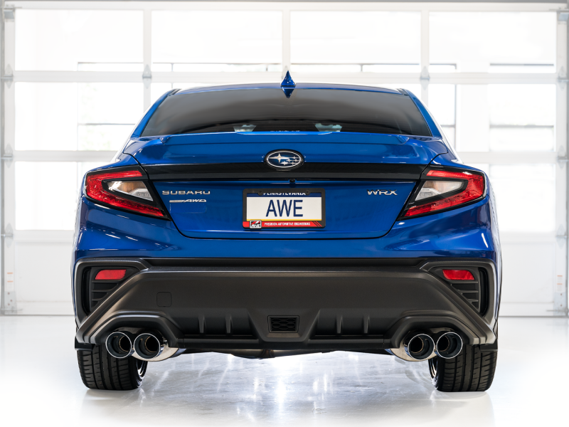 AWE Tuning 3020-42979 2022+ VB Subaru WRX Track Edition Exhaust - Chrome Silver Tips