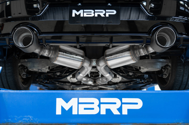 MBRP S44083CF 23-24 Nissan Z 3.0L Armor Pro T304 Stainless Steel 3in Cat-Back Dual Rear Exit w/ 5in OD CF Tip