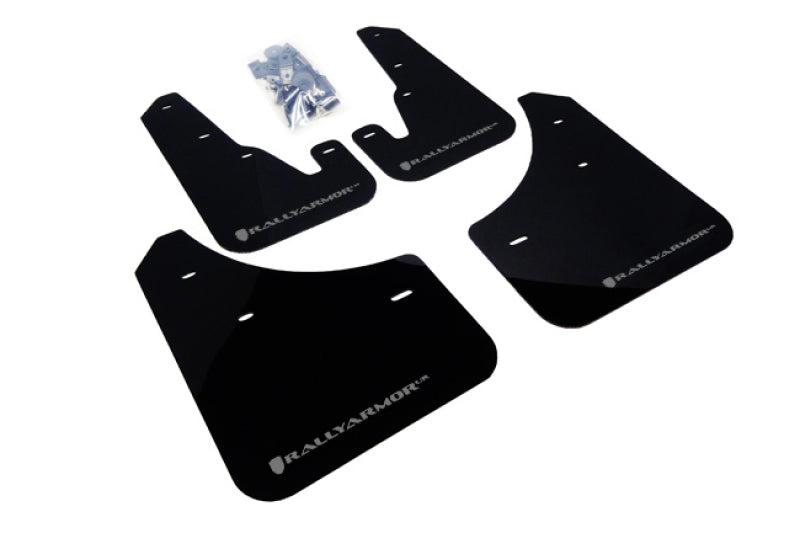 Rally Armor MF9-UR-BLK/SIL 04-09 Mazda3/Speed3 Black UR Mud Flap w/ Silver Logo