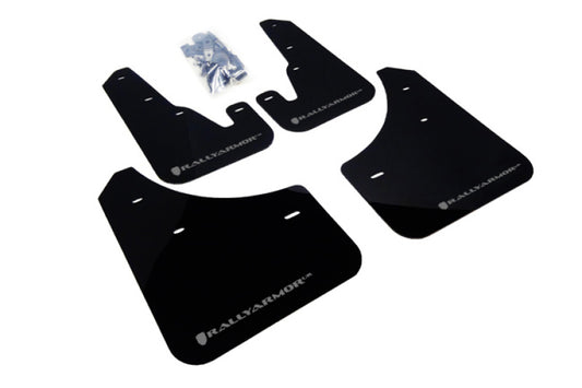 Rally Armor MF9-UR-BLK/SIL 04-09 Mazda3/Speed3 Black UR Mud Flap w/ Silver Logo