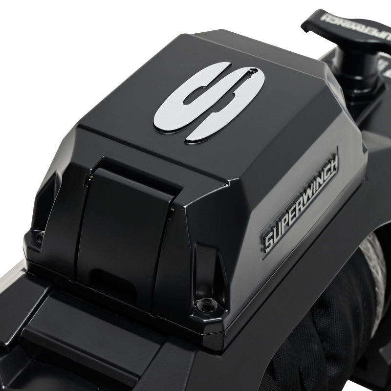 Superwinch 1710204 10000 LBS 12V DC 3/8in x 80ft Synthetic Rope SX10SR Winch - Semi Gloss Black