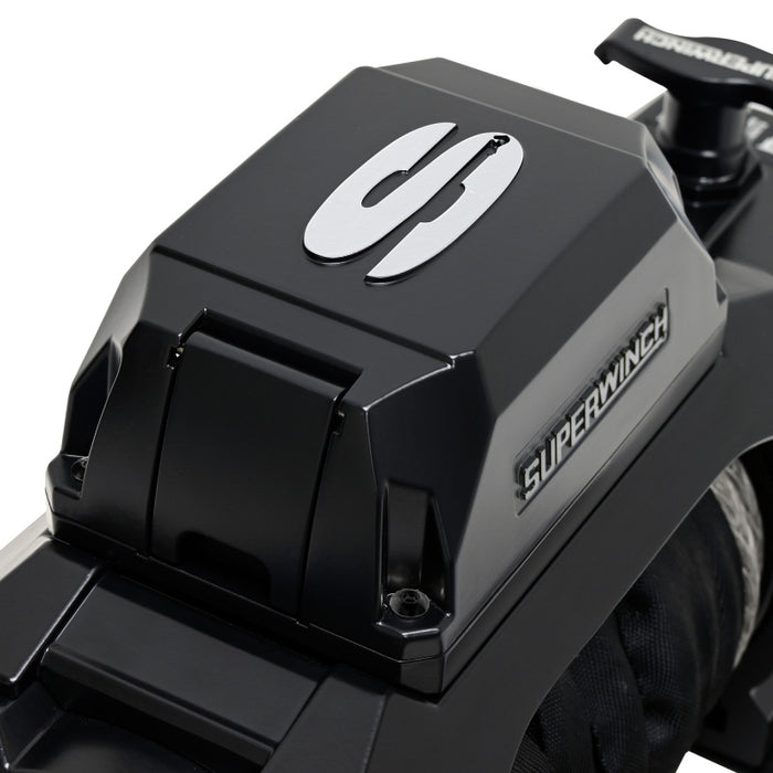 Superwinch 1710204 10000 LBS 12V DC 3/8in x 80ft Synthetic Rope SX10SR Winch - Semi Gloss Black