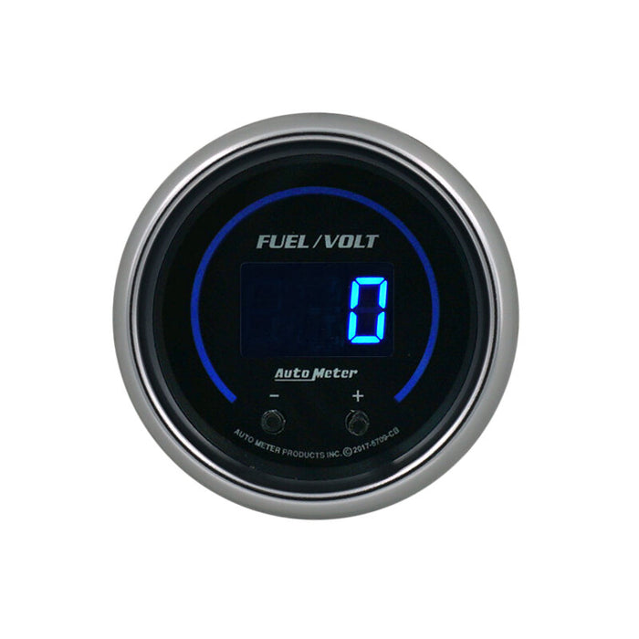 AutoMeter 6709-CB Autometer 52.4mm Black Switchable 0-100 Fuel Level / 8-18V Voltmeter Cobalt Elite Digital Gauge